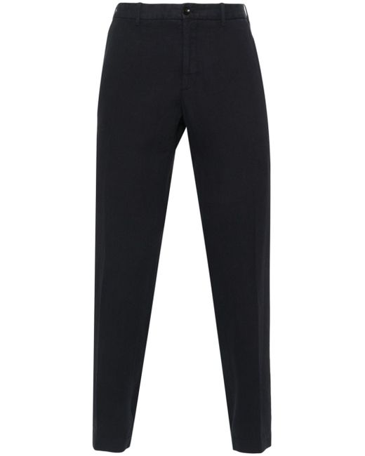 Incotex pressed-crease tapered trousers