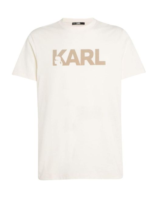 Karl Lagerfeld flocked-logo organic-cotton T-shirt
