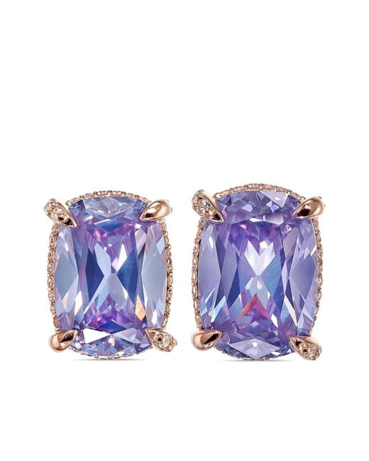 Anabela Chan 18kt rose gold vermeil Wing amethyst and diamond earrings