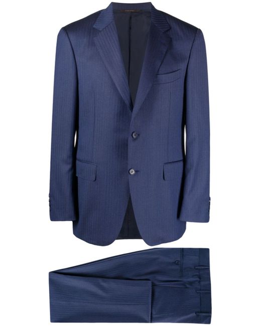 Canali single-breasted striped wool suit