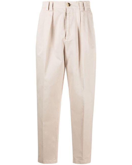 Brunello Cucinelli mid-rise tapered cotton trousers
