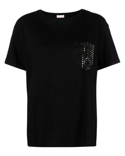 Liu •Jo rhinestone-embellished trompe loeil-effect T-shirt