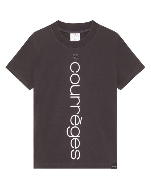 Courrèges logo-print organic-cotton T-shirt
