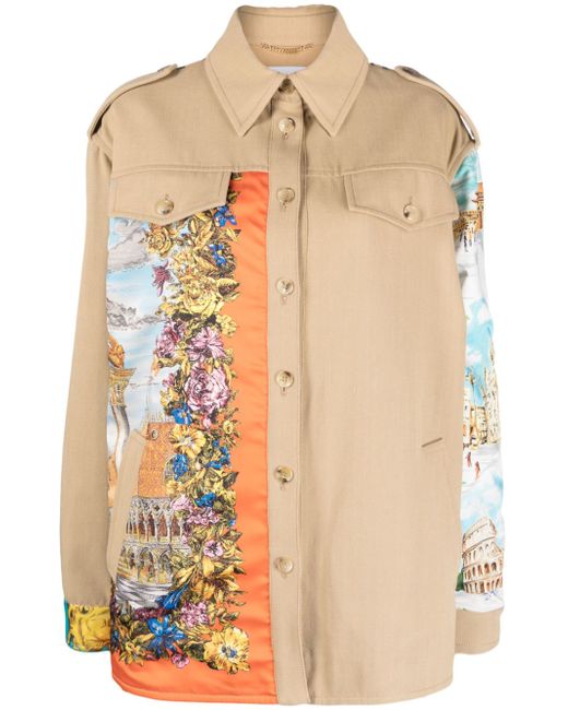 Moschino illustration-print panels shirt jacket