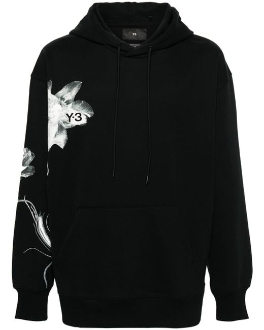 Y-3 floral-print drawstring hoodie