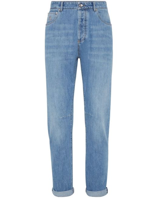 Brunello Cucinelli stonewashed straight-leg jeans