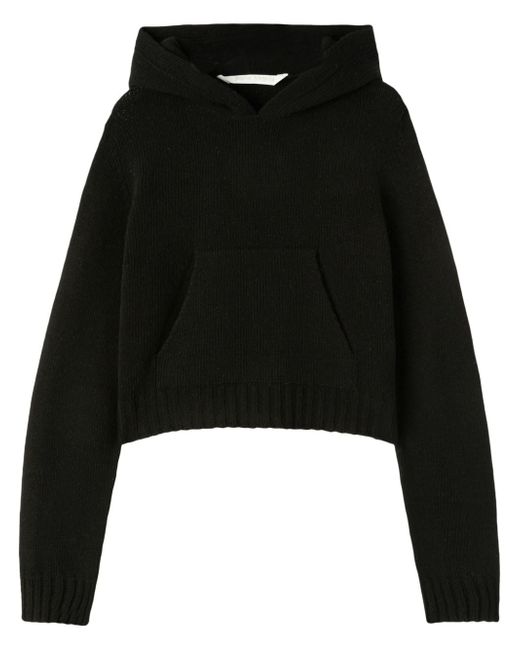Palm Angels curved-logo wool-blend hoodie