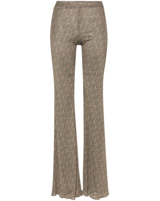 Jade Cropper abstract-print flared trousers