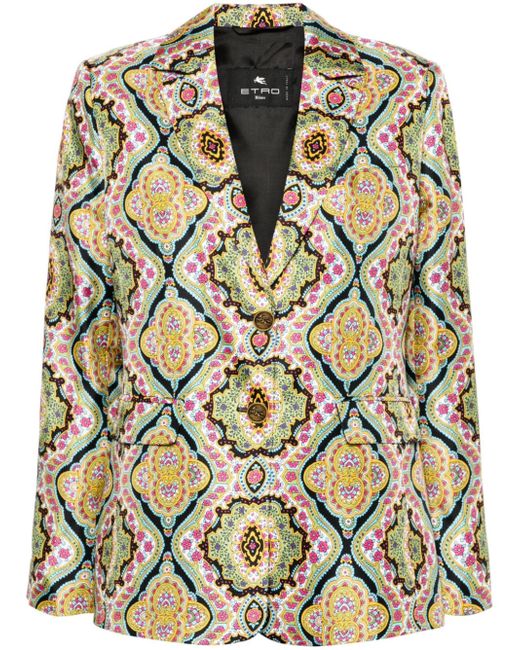 Etro floral-print silk blazer