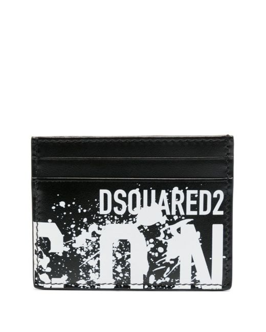Dsquared2 logo-print leather cardholder