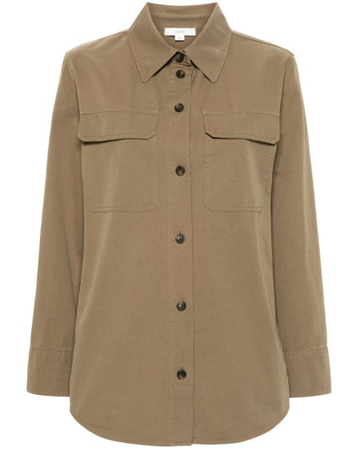 Vince pointed-collar military shirt