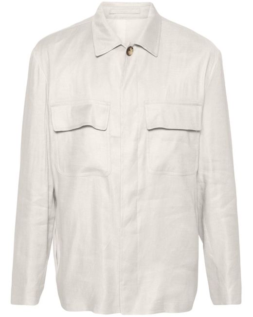 Lardini classic-collar shirt jacket