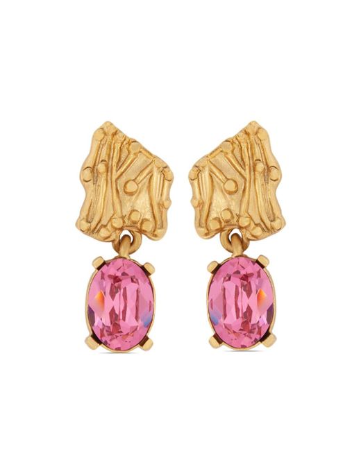 Oscar de la Renta crystal-embellished drop earrings