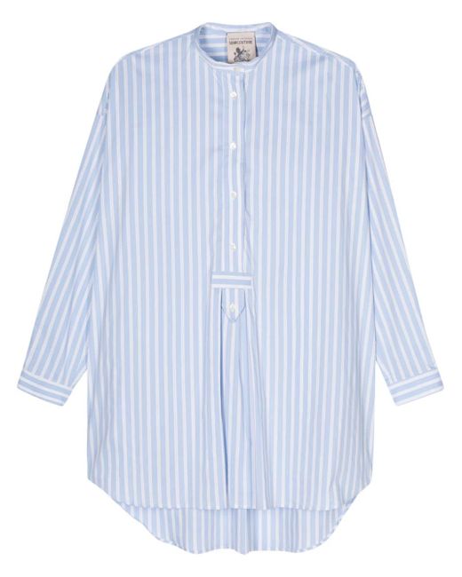 Semicouture striped pleat-detail shirt dress