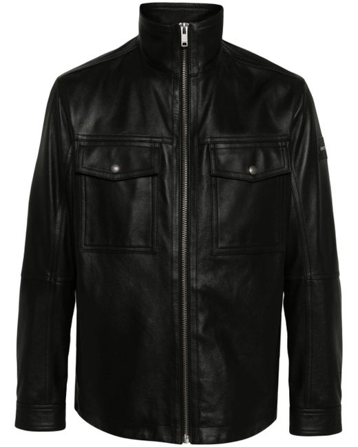Boss zip-up leather jacket