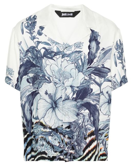 Just Cavalli floral-print bowling shirt