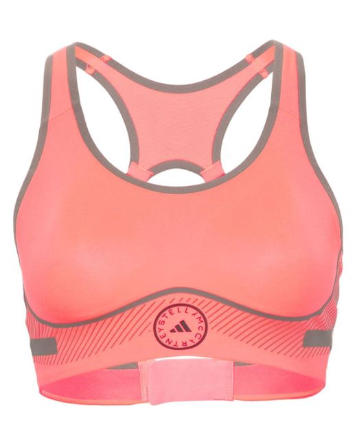 Adidas by Stella McCartney logo-print padded sports bra