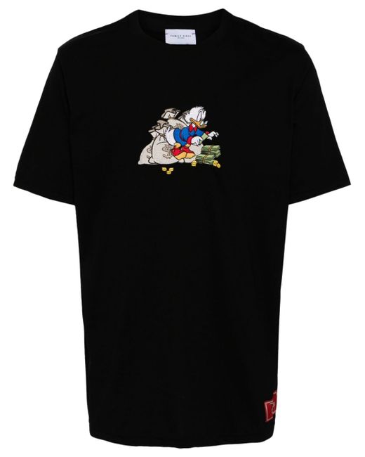 Family First Scrooge-print T-shirt