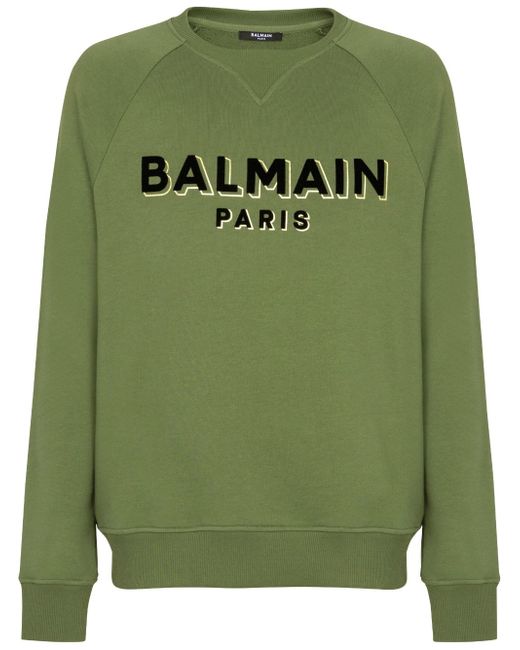 Balmain logo-flocked sweatshirt