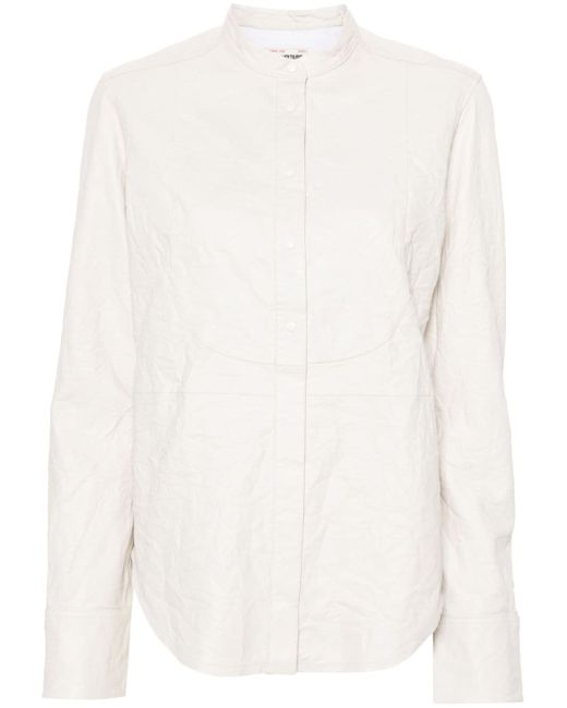 Zadig & Voltaire crinkled leather overshirt