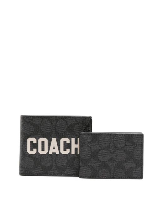 Coach monogram bi-fold leather wallet