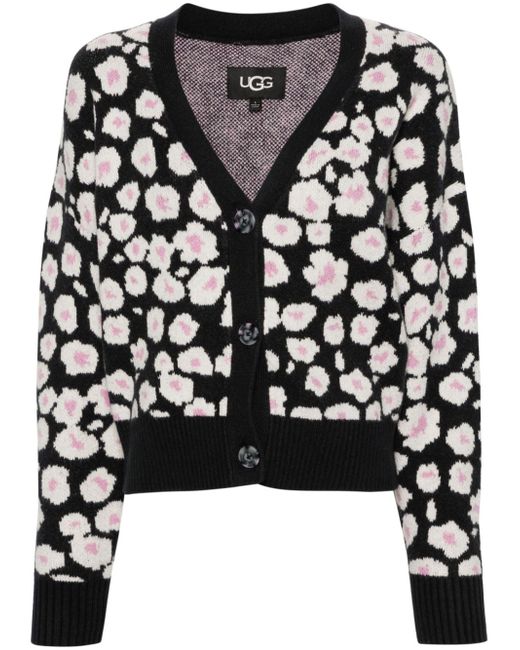 Ugg W Shaina floral-intarsia cardigan