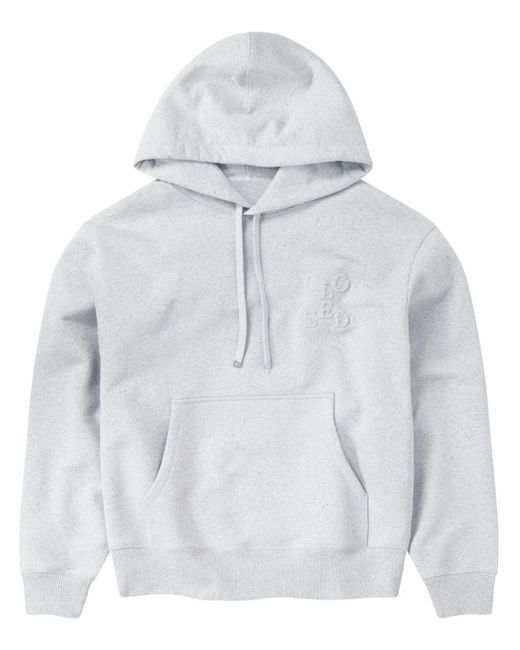 Closed logo-embossed ribbed-knit hoodie
