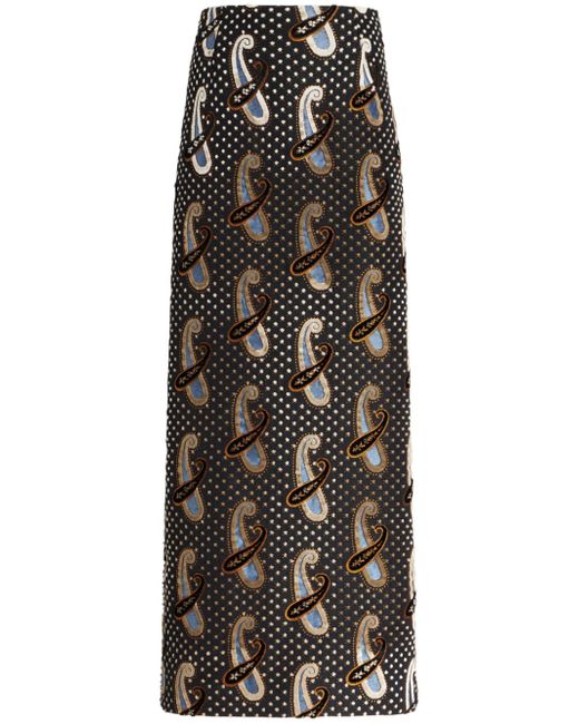 Etro paisley-print high-waisted skirt