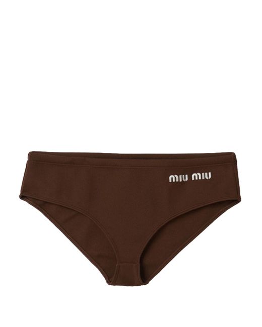 Miu Miu logo-print bikini bottoms