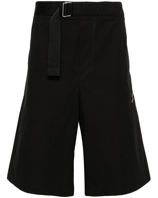 Oamc belted cotton bermuda shorts