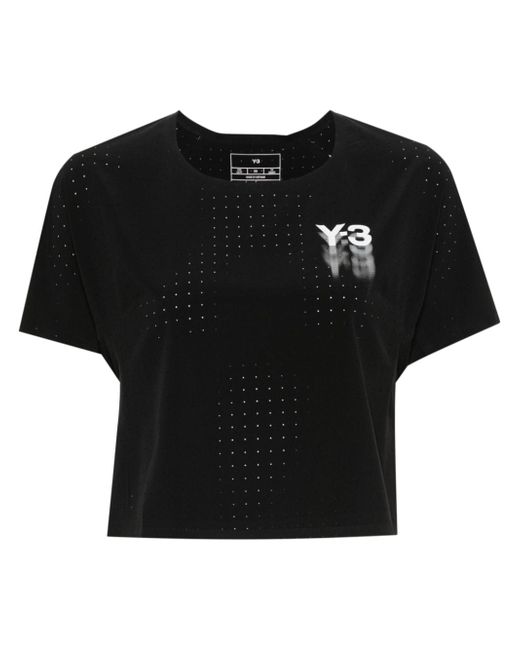 Y-3 logo-printed cropped T-shirt