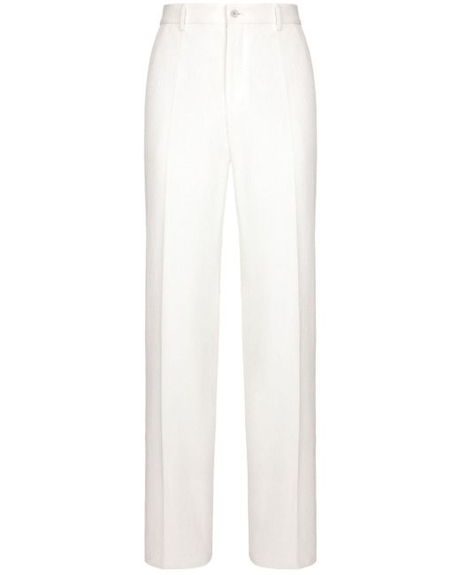 Dolce & Gabbana straight-leg cotton-blend trousers
