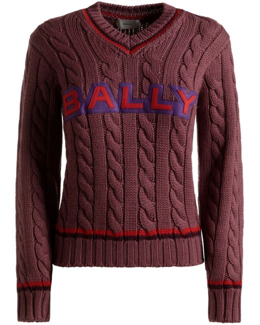 Bally logo-appliqué wool jumper