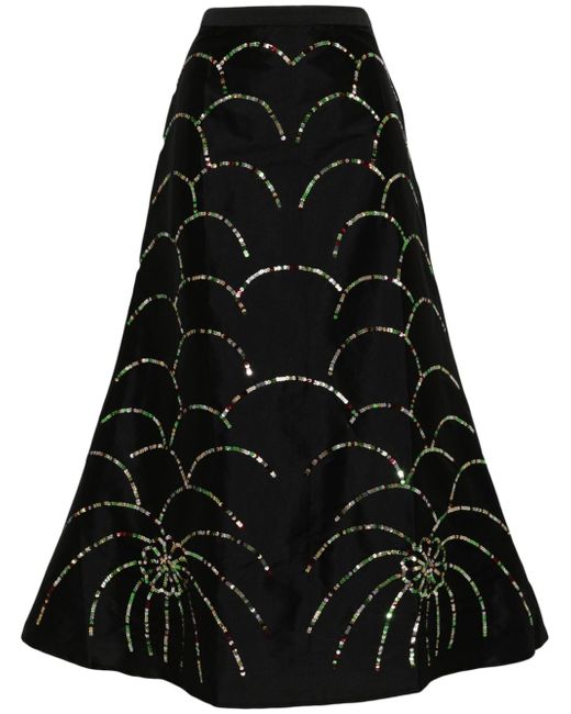 Batsheva Alison sequin-embellished A-line skirt