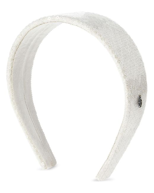 Maison Michel logo-charm sequinned headband