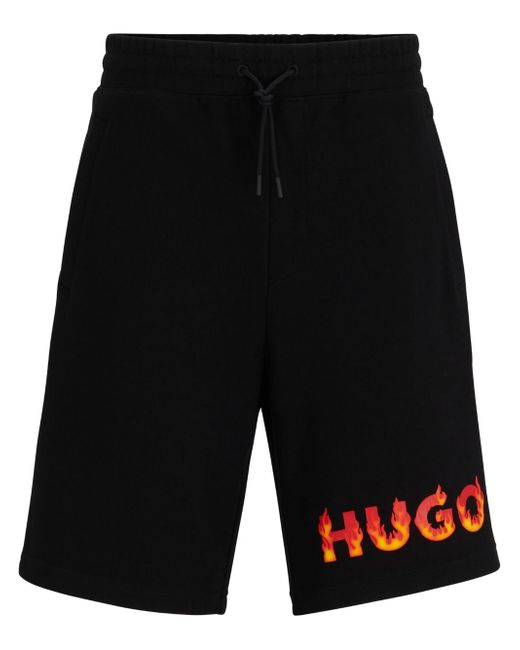 Hugo Boss flame logo-print shorts