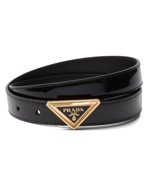 Prada logo-buckle leather belt