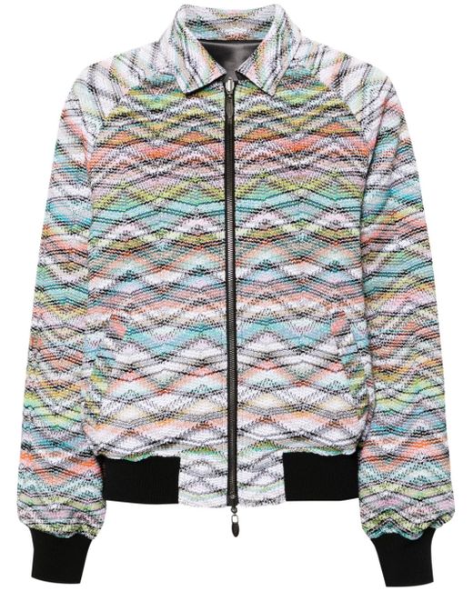 Missoni zigzag-woven reversible bomber jacket