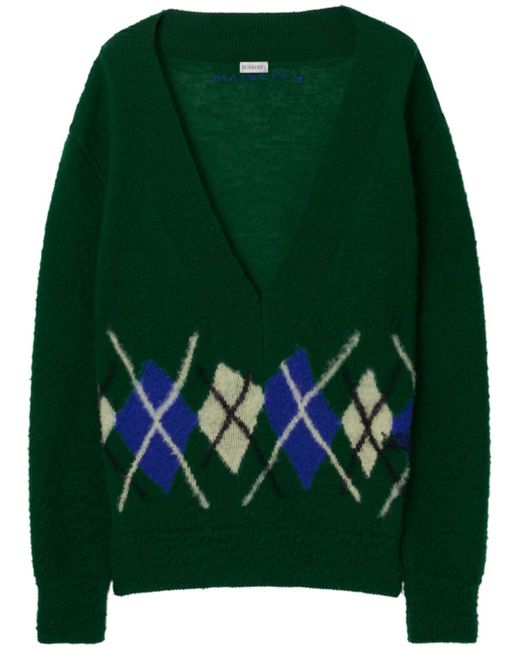 Burberry argyle-knit jumper