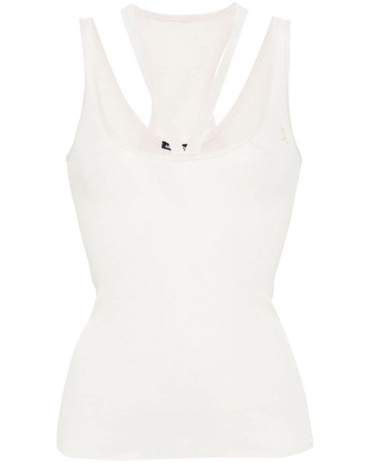 Andreādamo fine-ribbed cut-out tank top