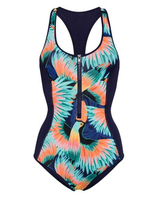 Duskii abstract-print racerback swimsuit