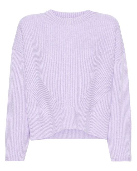 Allude crew-neck ribbed-knit jumper