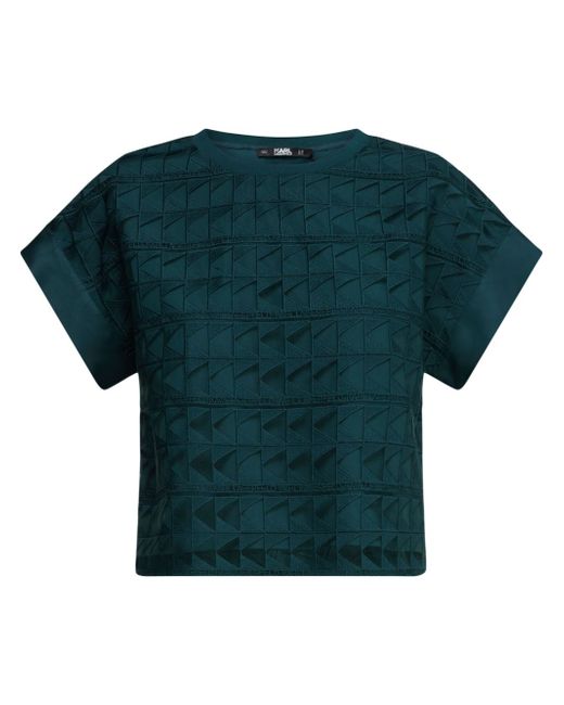 Karl Lagerfeld layered geometric-lace t-shirt