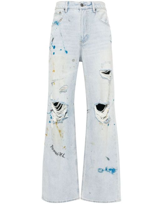 Dom Rebel Scuff Bootcut paint-detail jeans