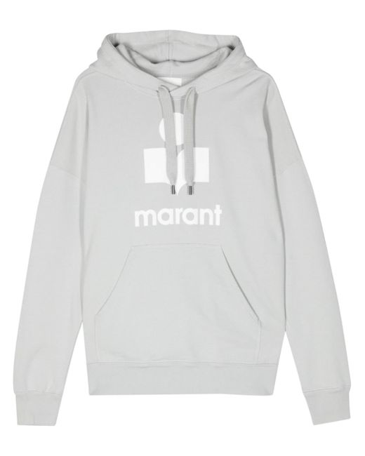 Marant logo-flocked jersey hoodie