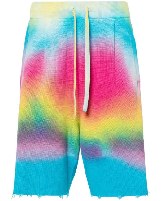 Laneus tie-dye distressed shorts