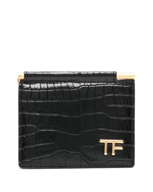 Tom Ford embossed-crocodile money-clip wallet