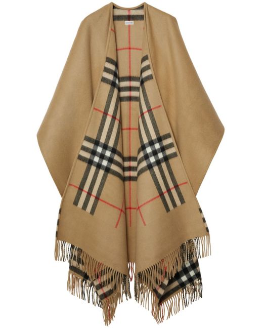 Burberry check cashmere wool cape