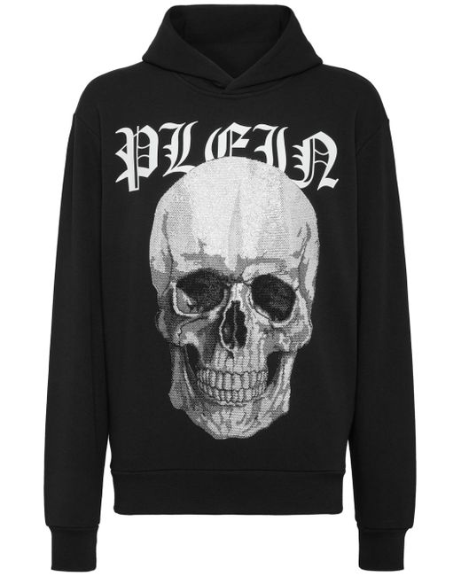 Philipp Plein skull-print rhinestone-embellished hoodie