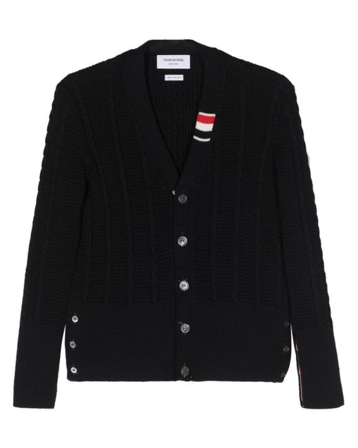 Thom Browne cable-knit virgin-wool cardigan